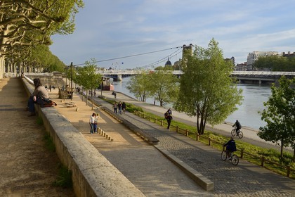 France, Rhone, Lyon, Rhone river banks, quai General Sarrail