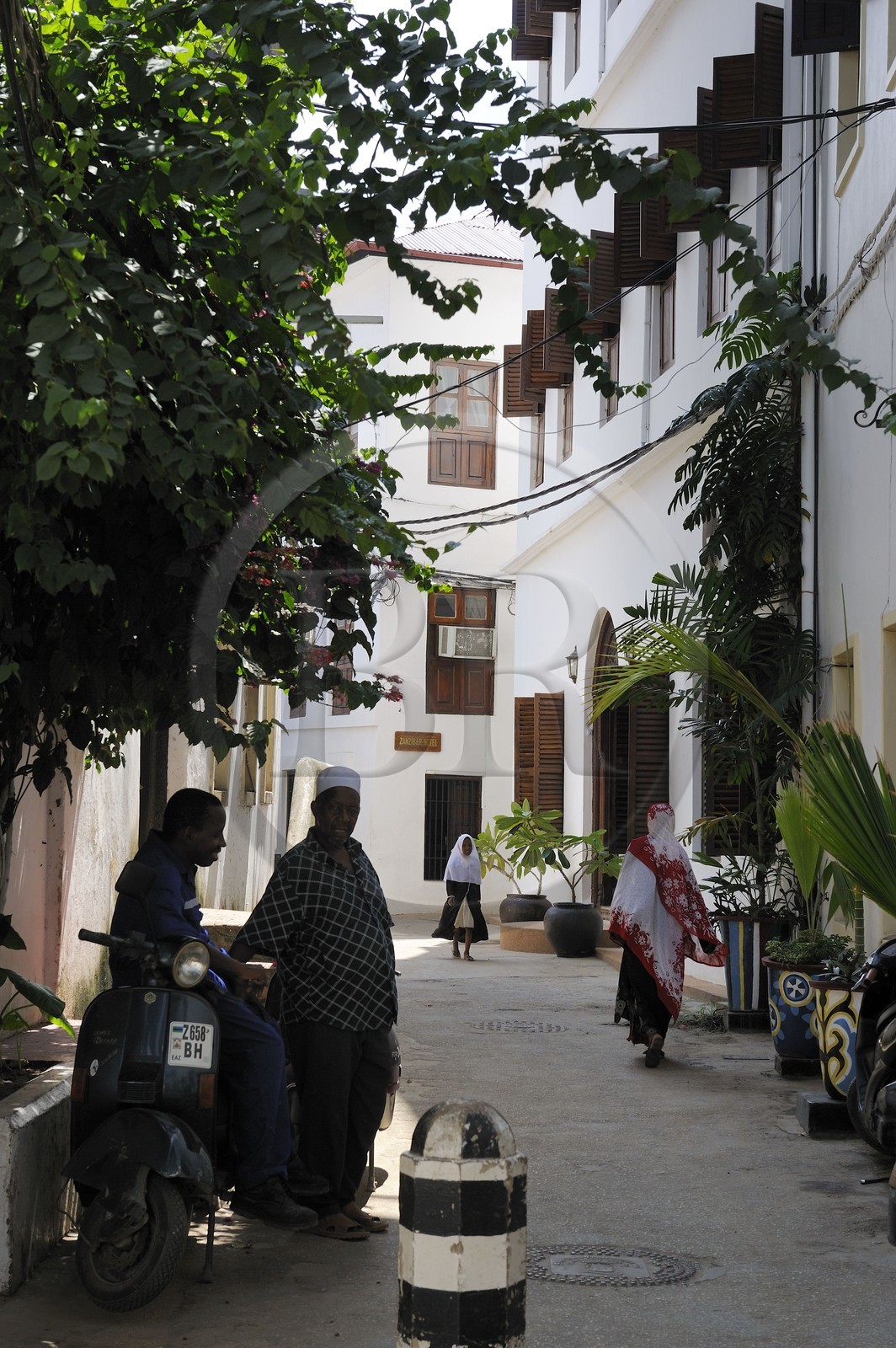Tanzanie, archipel de Zanzibar, île de Unguja (Zanzibar), ville de Zanzibar, quartier Stone Town, classé Patrimoine Mondial de l' UNESCO, une ruelle de la vieille ville Baghani street