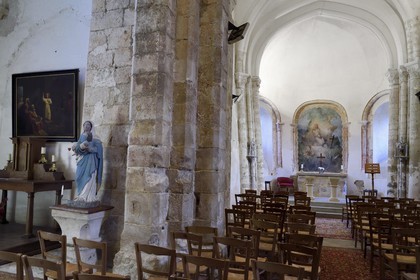 France, Yvelines, Montchauvet, Sainte Marie Madeleine (St. Mary Magdalene) church, the choir and the nave dating from the 12th and 13th centuries
