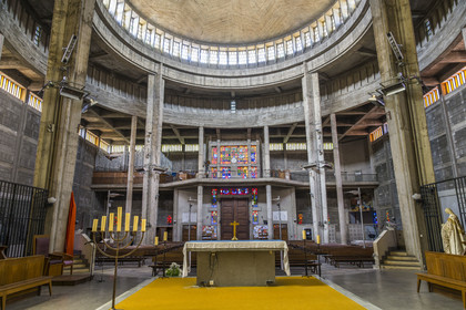 France, Morbihan, Lorient, Notre-Dame-de-Victoire church de Lorient built in 1955, Jean-Baptiste Hourlier architect