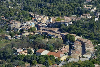 France, Var, Provence Verte (Green Provence), village of Bras next to Saint Maximin (aerial view)