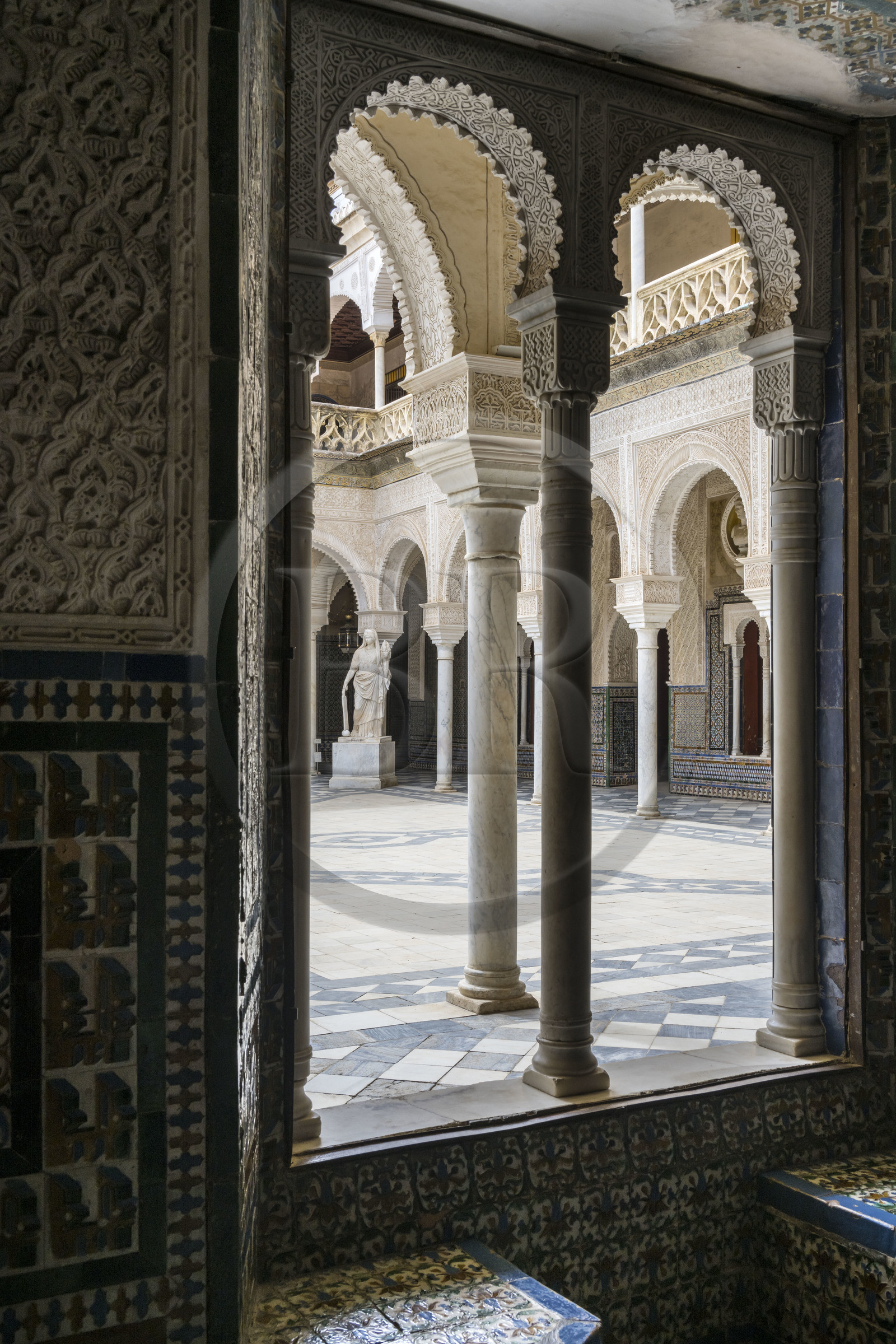 Espagne, Andalousie, Séville, la Casa de Pilatos (la maison de Pilate), palais de style mudéjar