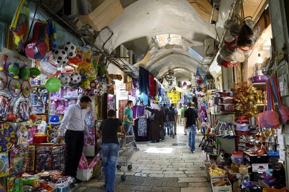 Israel, Jerusalem, holy city, the old town listed as World Heritage by UNESCO, Market street (souk Khan El-Zeit) in the muslim quarter