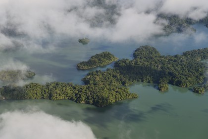 Panama, Panama Canal, small islands on Gatun Lake (aerial view)