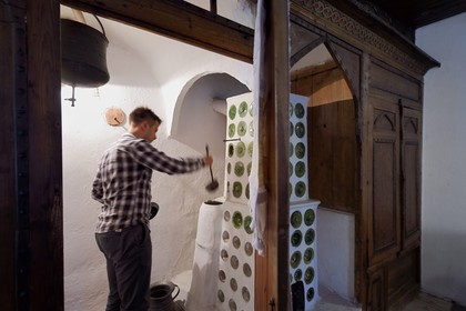 Bosnie-Herzégovine, Sarajevo, Svrzo (Svrzina) House du XVIIIème siècle, salle de bain et poele
