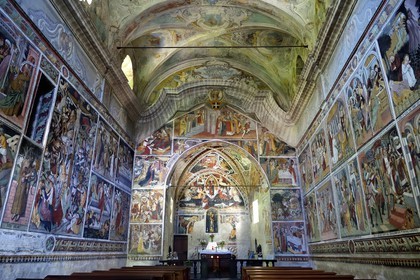 France, Alpes-Maritimes, Roya Valley, La Brigue, Notre Dame des Fontaines Chapel, 15th century frescos attributed to Jean Canavesio