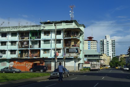 Panama, Colon province, city of Colon, one of the many unmaintained houses from the city center on Avenida Amador Guerrero