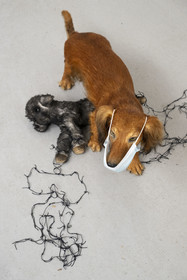 France, Hauts de Seine, Malakoff, works in progress in the studio of artist Annette Messager