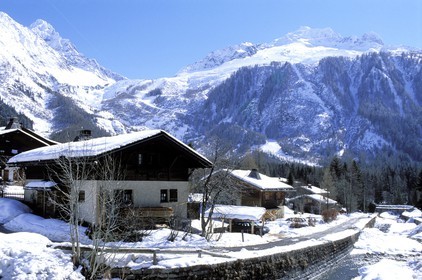 France, Haute Savoie, Chamonix valley, village of Argentiere