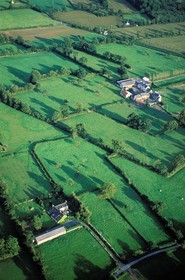 France, Manche (50),le bocage normand dans la région de Saint-Lô, (vue aérienne)