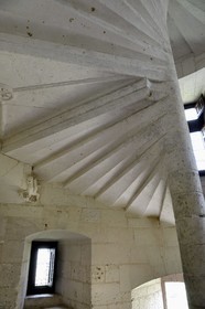 France, Dordogne, Périgord Vert, Villars, Puyguilhem castle, pavillon Barlong, griffin under the Grand spiral Staircase