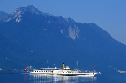 France, Haute-Savoie (74), bateaux à aube Italie sur le lac Léman