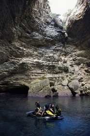 France, Corse du Sud, Bonifacio, Saint Anthony's cave in the limestone cliff