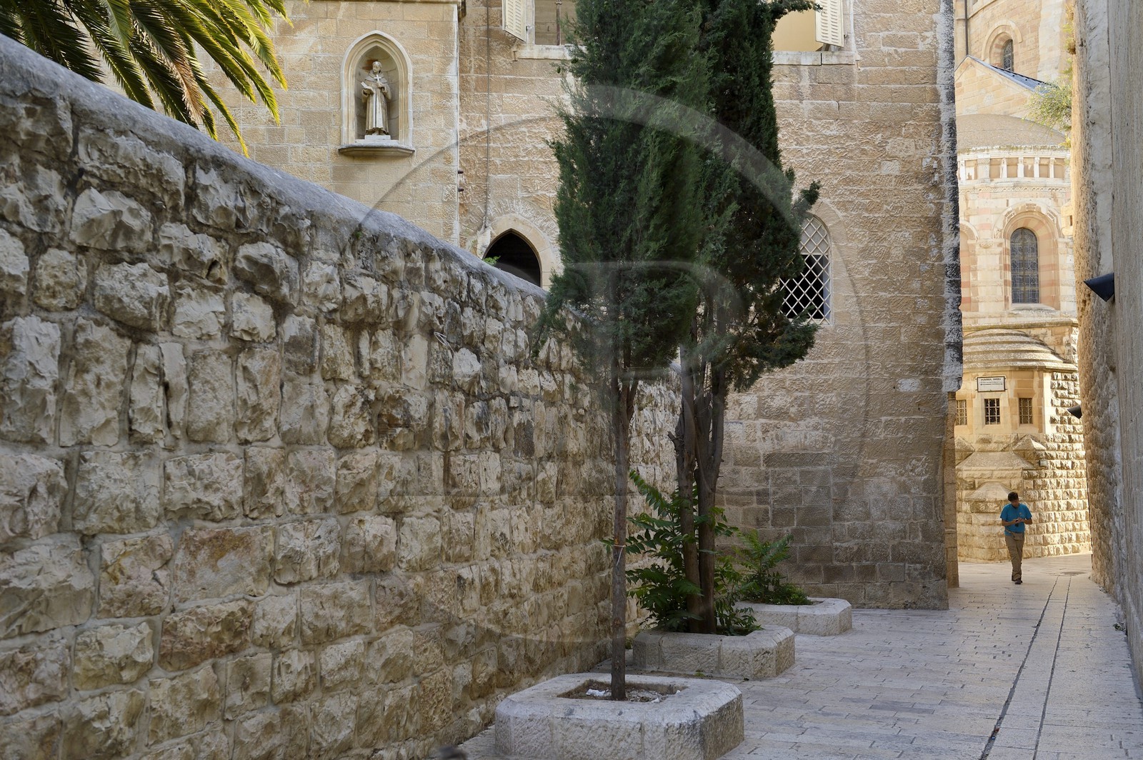 Israel, Jérusalem, ville sainte, vieille-ville classée Patrimoine Mondial de l'UNESCO, Mont Sion, ruelle menant à l'église de la Dormition