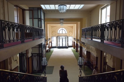 France, Allier (03), Vichy, former Hotel France et Pasteur on avenue Aristide Briand, the entrance hall in Art Deco style