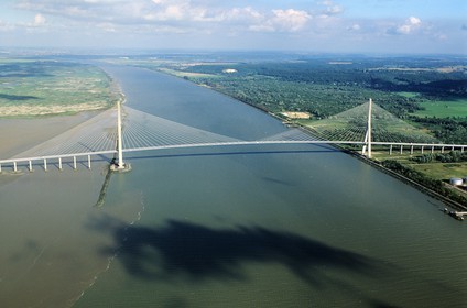 France, Calvados, Pont de Normandie (aerial view)