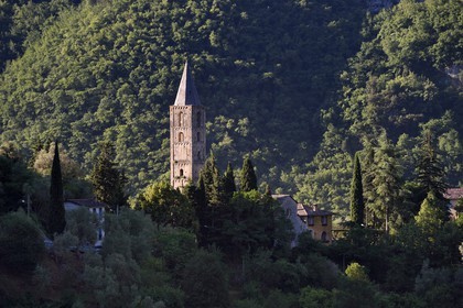 France, Alpes-Maritimes, Roya Valley (Nice hinterland), at the foot of the Mercantour National Park, Saorge, former Notre Dame church better known today as the Madonna del Poggio