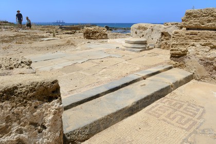 Israel, Haifa District, Caesarea (Caesarea Maritima), ruins of Caesarea, the former bathhouse above the Roman hippodrome