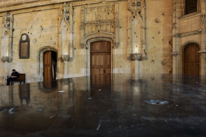 France, Seine Maritime, Rouen, the Palais de Justice which was once the seat of the Parlement (French court of law) of Normandy, Hall of prosecutors, table known as the Corneille table
