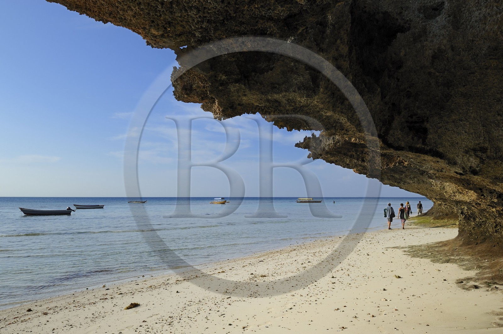 Tanzania, Zanzibar Archipelago, Unguja island (Zanzibar), west coast, beach of the nature reserve of  Chumbe Island Coral Park at low tide