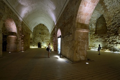 Israel, district Nord, Galilée, Acre (Akko), vieille ville, classée Patrimoine Mondial de l'UNESCO, la citadelle des Hospitaliers, la salle septentrionale de la commanderie