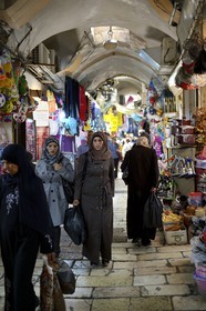 Israel, Jerusalem, holy city, the old town listed as World Heritage by UNESCO, Market street (souk Khan El-Zeit) in the muslim quarter