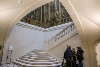 France, Paris, Marais district, Carnavalet Museum, staircase of the Luynes hotel