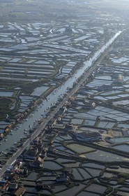 France, Charente-Maritime (17), bassin de Marennes-Oléron, La Tremblade, port de la grève (vue aérienne)