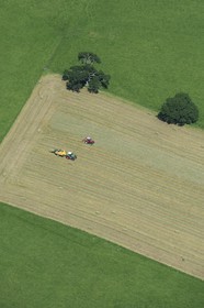 United Kingdom, England, Cumbria, the countryside south of Penrith, field work (aerial view)