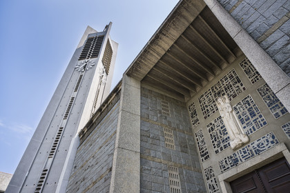 France, Morbihan, Lorient, Notre-Dame-de-Victoire church de Lorient built in 1955, Jean-Baptiste Hourlier architect
