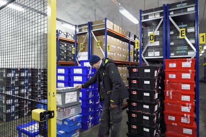 Norway, Svalbard, Spitzbergen, Longyearbyen, Svalbard Global Seed Vault (Seed Bank), seed storage room artificially maintained at -18°C, there are nearly 900000 samples deposited, from 200 countries of origin and 73 depositor institutes