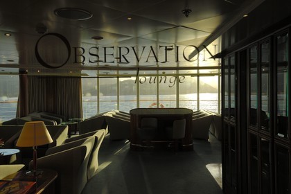 France, Corse, Porto Vechio Bay, cruise aboard the Silvershadow ship of the company Silversea, one of the lounges