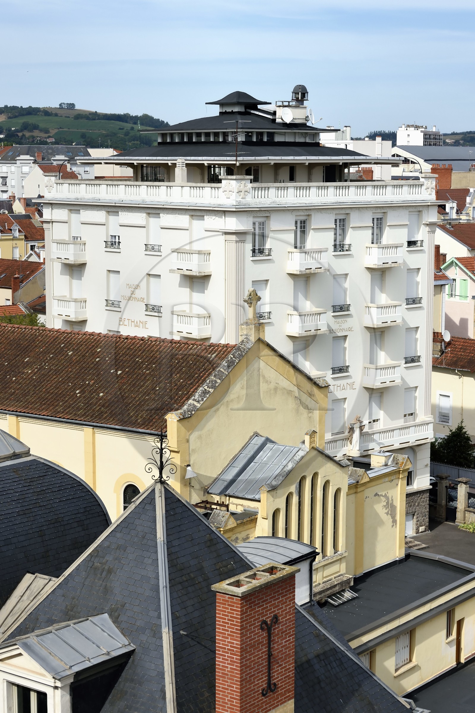 France, Allier (03), Vichy, the Missionary House topped with a pagoda-shaped roof terrace for French and foreign missionaries