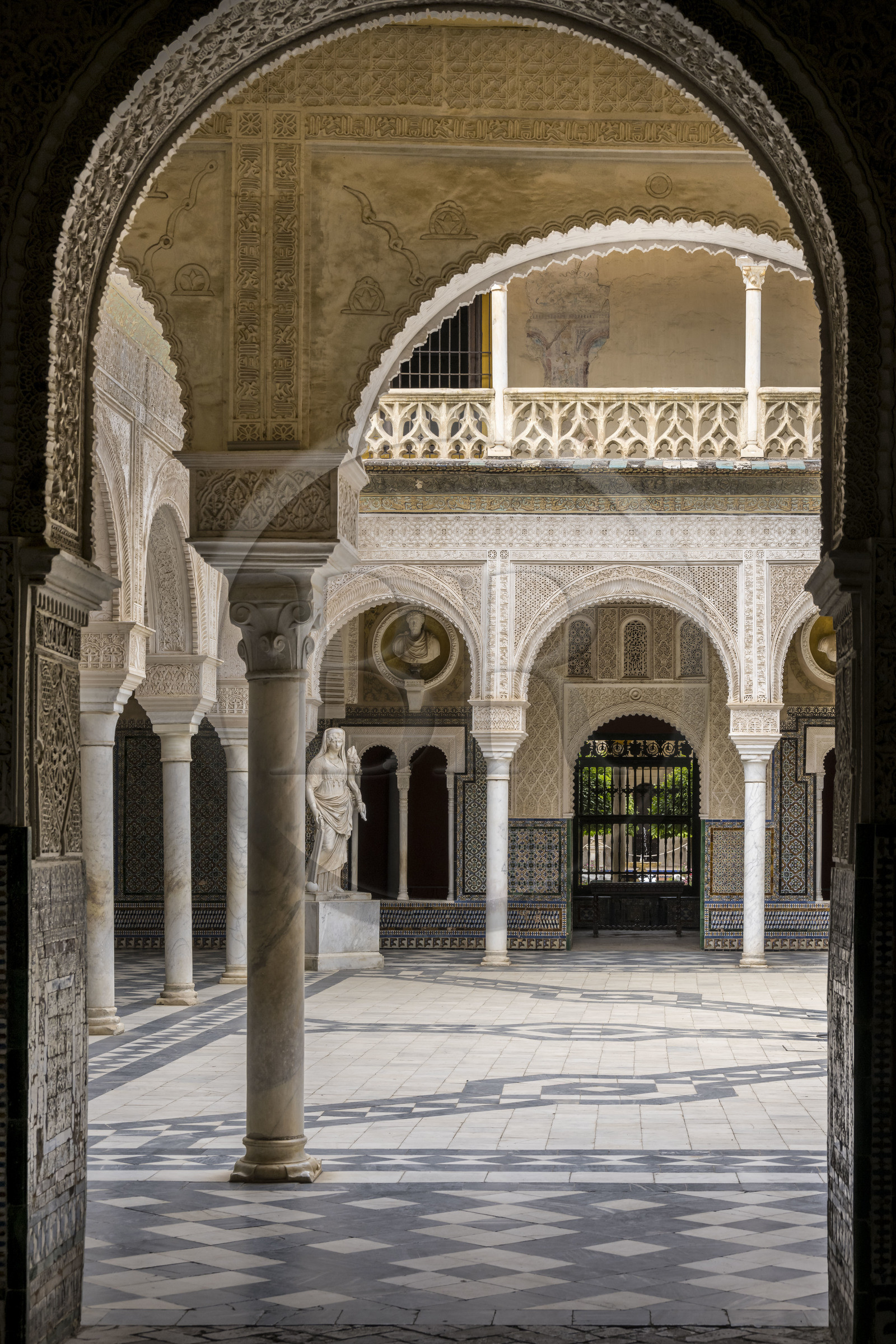 Espagne, Andalousie, Séville, la Casa de Pilatos (la maison de Pilate), palais de style mudéjar, le patio principal