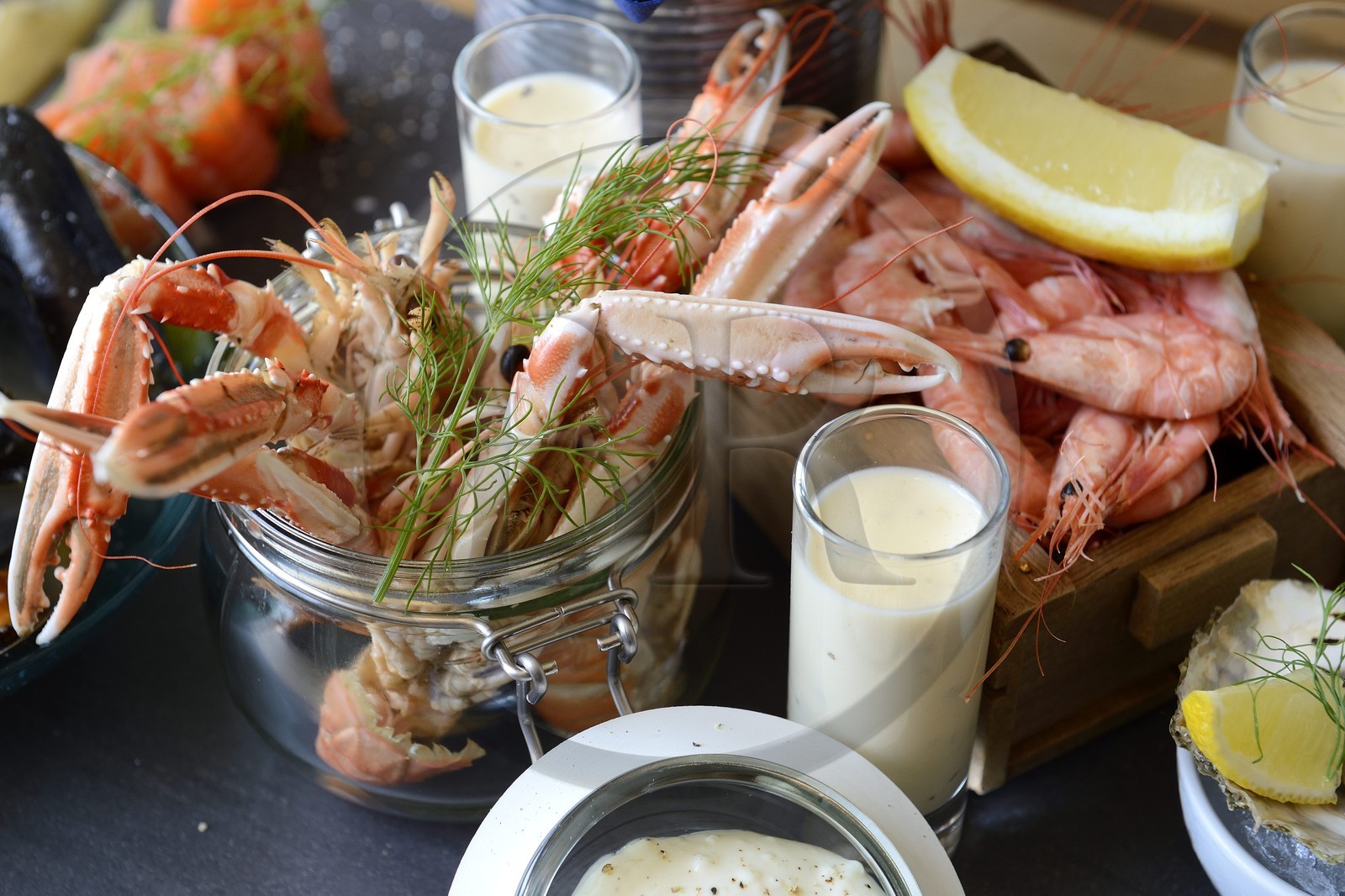 Suède, Västra Götaland, Göteborg (Gothenburg), l'Eglise du poisson (marché de poisson couvert) Feskekörka, restaurant de fruits de mer Gabriel de Gunnar et Johan Malm