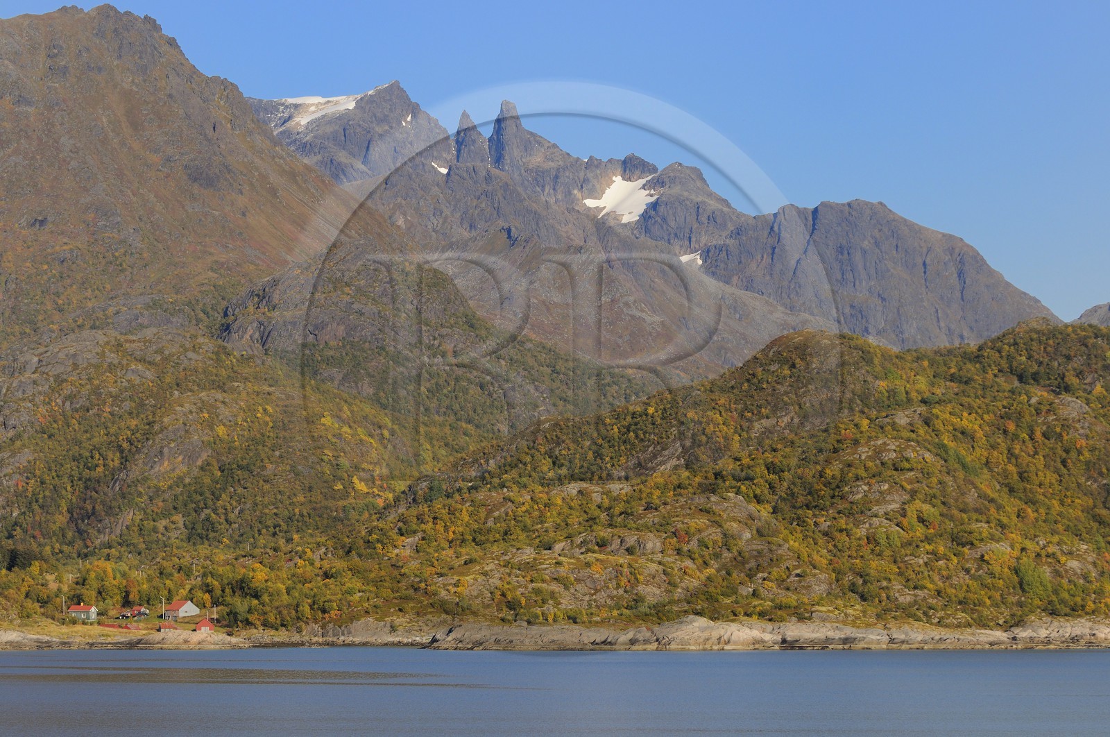 Norvège, Troms, côte sud de l'ile Hinnoya vers Kaljord