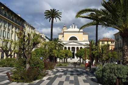 France, Alpes-Maritimes, Nice, the Promenade du Paillon, Notre-Dame-des-Graces (Our Lady of Grace) Church, also known as Church of the Vow