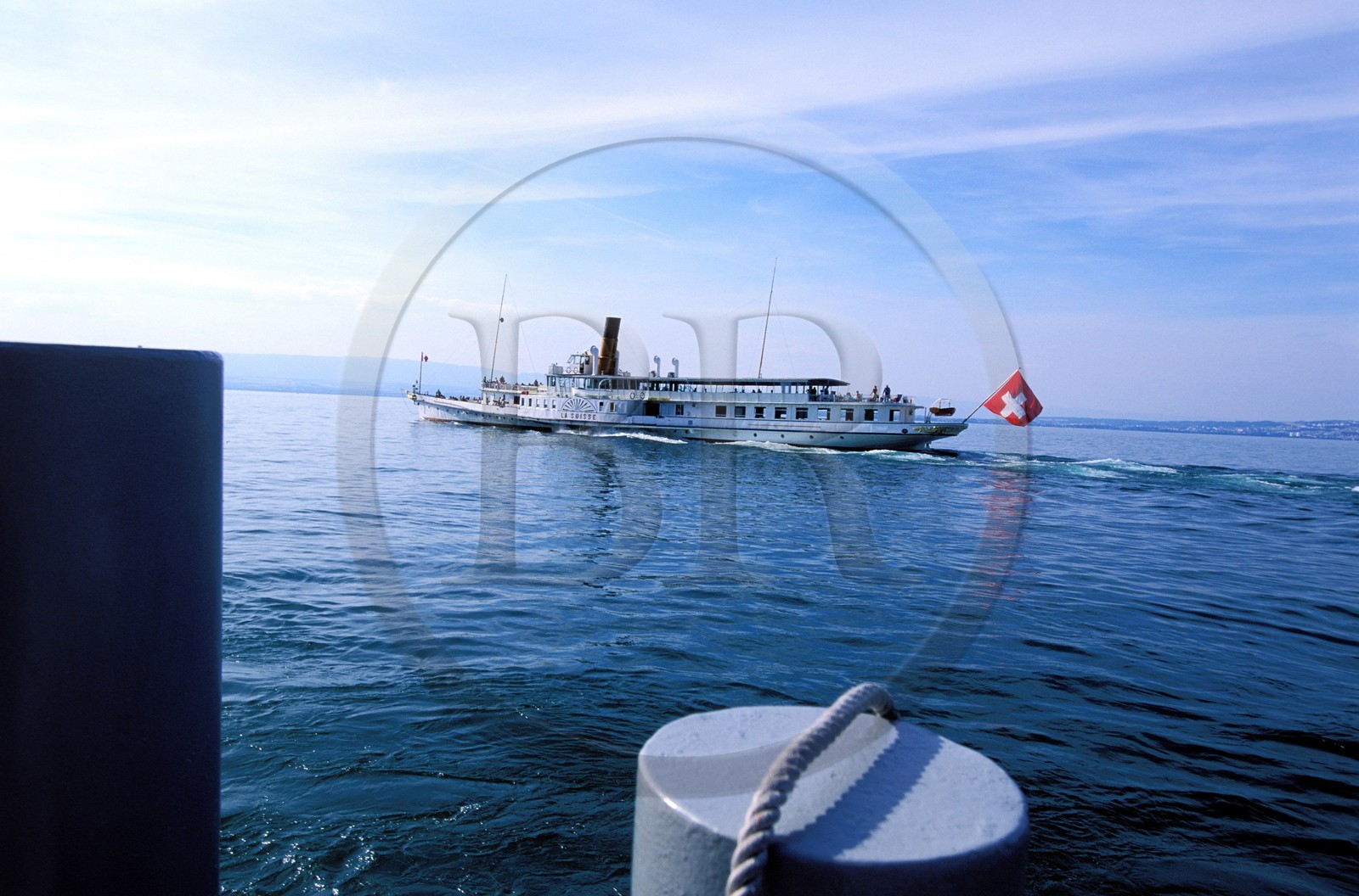 France, Haute-Savoie (74), lac Léman, La Suisse, un vieux bateaux à aubes datant du début 20ème siècle