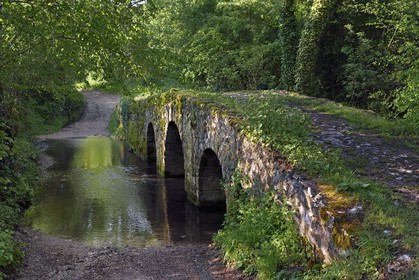 France, Yvelines, Montchauvet, Medieval Romanesque bridge called Pont de l'Arche built under Philippe Auguste