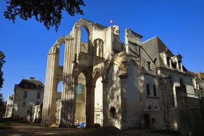 France, Seine-Maritime, Pays de Caux, Norman Seine River Meanders Regional Nature Park, Saint Wandrille Rançon, abbey of Saint-Wandrille de Fontenelle founded in the 7th century, the old abbey church
