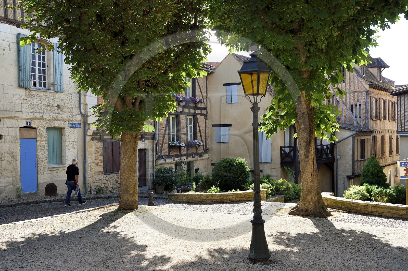 France, Dordogne (24), Bergerac, place de la Myrpe dans le quartier des bateliers