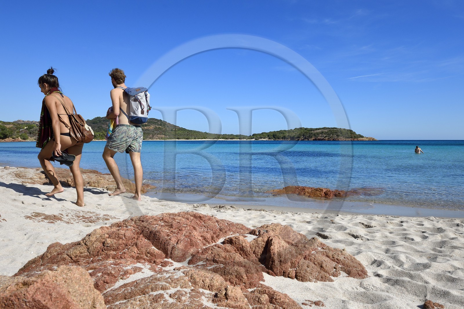 France, Corse-du-Sud (2A), Réserve Naturelle des Bouches de Bonifacio, baie et plage de Rondinara