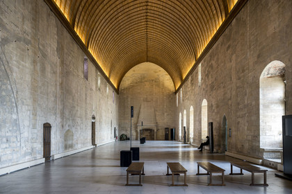 France, Vaucluse, Avignon, Palais des Papes (Palace of the Popes) listed as World heritage by UNESCO, the Grand Tinel, the former large refectory or banqueting hall