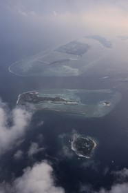 Maldives, Island and atoll (aerial view)
