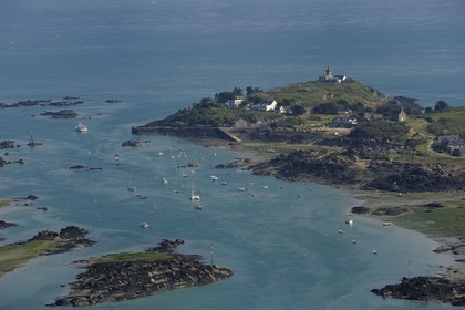 France, Manche (50), îles Chausey, Grande Ile et Sound (vue aérienne)