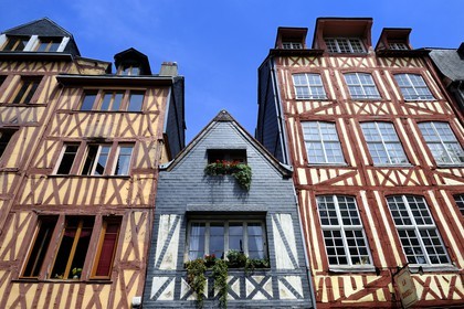 France, Seine-Maritime (76), Rouen, la rue médiévale Martainville qui longe l'église Saint-Maclou