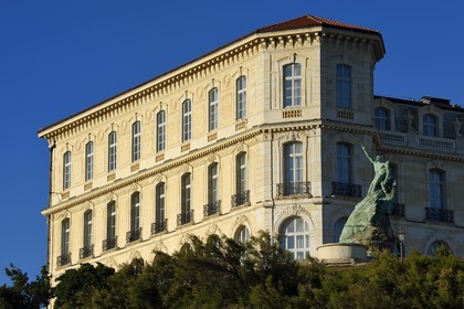 France, Bouches du Rhone, Marseille, Pharo district, entrance of the Vieux Port, palais du Pharo