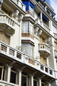 France, Allier (03), Vichy, Art Deco building, offices and homes of architects Antoine Chanet and Jean Lioger (from Saint-Blaise church) at 36 rue Salignat