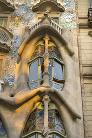 Spain, Catalonia, Barcelona, Eixample district, Passeig de Gracia, Casa Batllo by Catalan modernist architect Antoni Gaudi, UNESCO World Heritage site