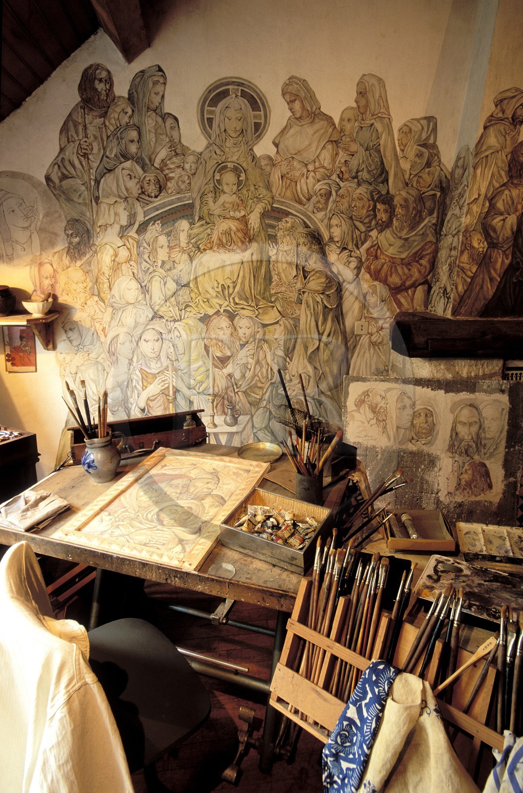 France, Essonne (91), Villiers-le-Bâcle, maison-atelier du peintre Foujita